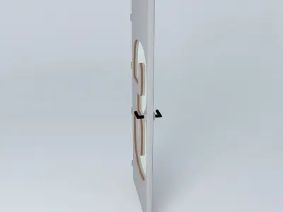 Wording 3 3D door very detail with glass lock and hinger Free 3D model