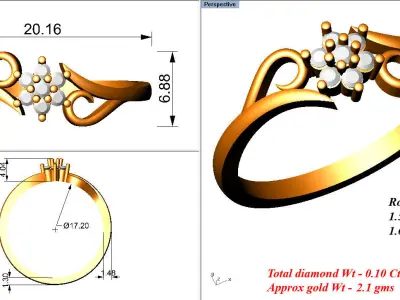 Light weight ring model  3D print model 18