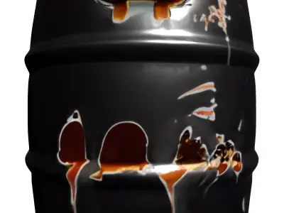 Aged Metal Beer Keg PBR Low-poly 3D model