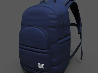 Backpack Camping Generic military color bag pockets product  Low-poly 3D model