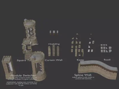 Modular Castle Kit 3D model