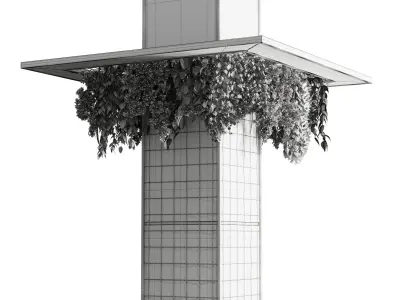 Column plant pillar plant 05 Low-poly 3D model