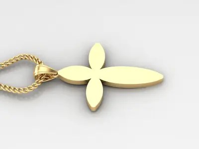 Light Gold 18K Cross Pendant 1CP088 3D print model