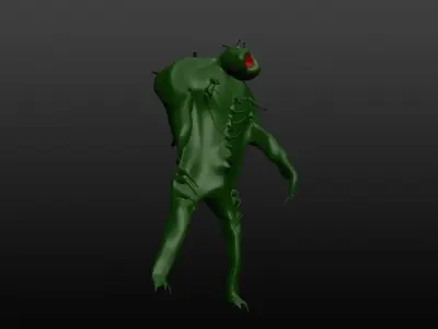 Mikrop alien Low-poly 3D model