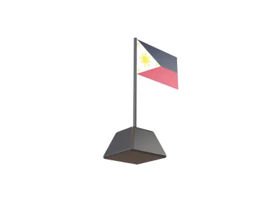 Flag of the Philippines Navy Blue v1 001 Low-poly 3D model