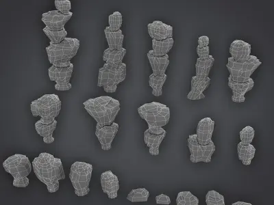 Rock Formation Pack 2 Low-poly 3D model