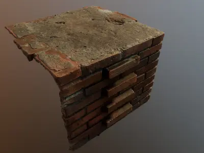 brickblock01 old brick wall 3D model