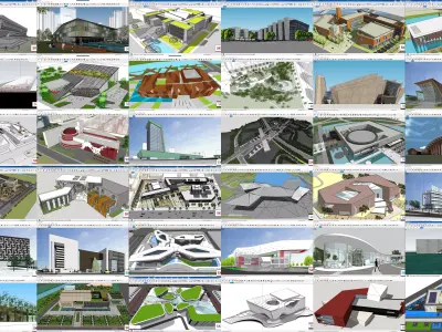 Collection 35 Sketchup Cultural Center 3D Model Pack