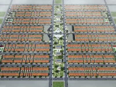 Neighborhood Houses 05 Low-poly 3D model