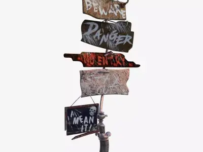 Warning sign 3D model