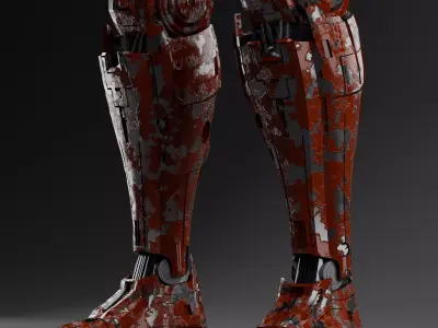 Realistic Sci-Fi Combat Robot High Poly Cinematic 3D model