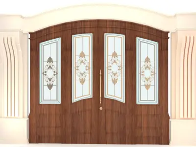 Wooden Classic Door-ENTRANCE Low-poly 3D model