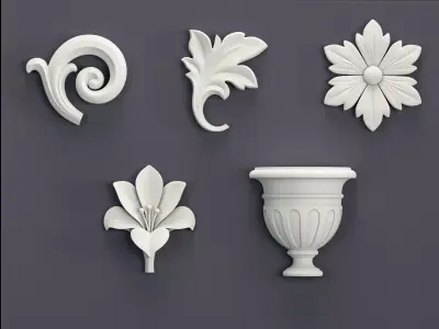 Five Free Ornament Brushes Alphas and 3D Models Free 3D model