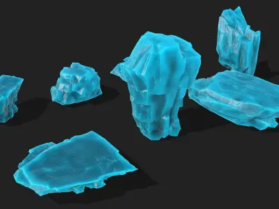 ice rocks 12 Low-poly 3D model