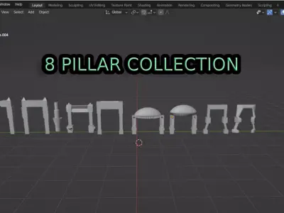 8 PILLARS COLLECTION Free low-poly 3D model