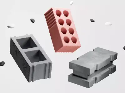 Concrete Street Props with Graffiti 3D Model Pack 3D model