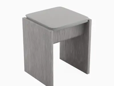 Wooden Stool 01 3D model