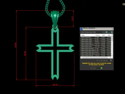 Cross Light Gold 4CP031 3DM STL 3D print model purchase