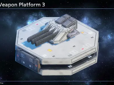 Space Weapon Platforms Low-poly 3D model
