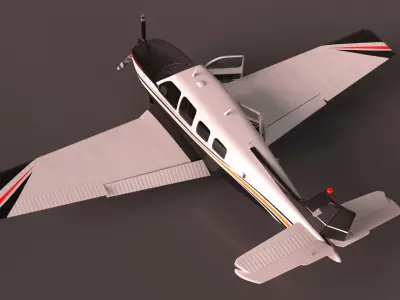  Beechcraft Bonanza Plane Rigged for Cinema 4D 