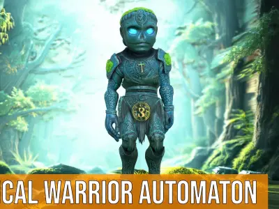 Mystical Warrior Automaton model pack Low-poly 3D model
