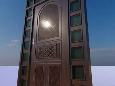 door wooden on sky 3D model