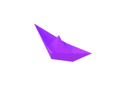 Paper Boat v1 011 Low-poly 3D model