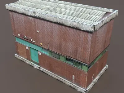 Factory Low poly 128 3D model