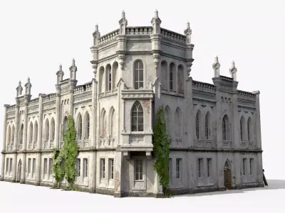 Old Abandoned Residence Low-poly 3D model