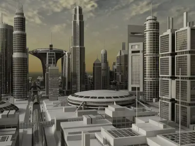 Sci-Fi City 3D model