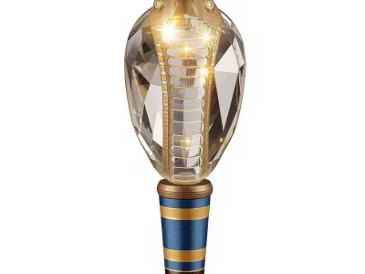 Crystal Cobra Magic Staff 3D Model Ancient Egyptian Scepter Low-poly 3D model