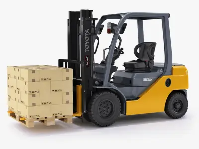  Forklift Toyota 8FD25 and Pallet Set 