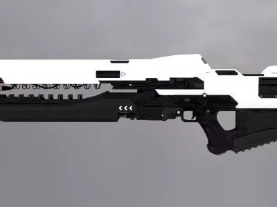 Railgun Low-poly 3D model