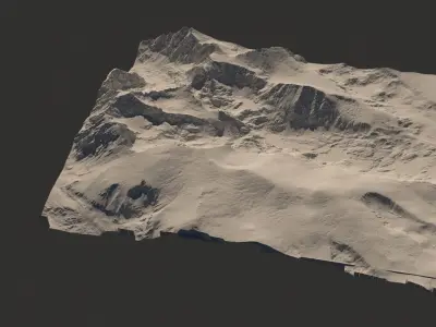 High Detailed Mountain - LIDAR 3D model