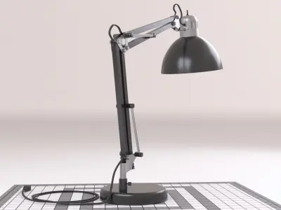 Multi-Joint Desk Lamp with Light Bulb 3D model