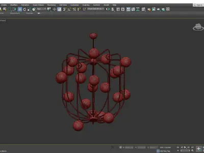 Cage Murano Opaline Ball Chandelier Low-poly 3D model