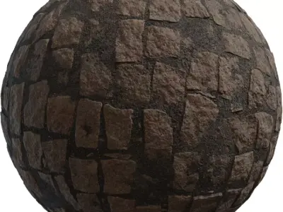 Rough Granite Setts With Asphalt Joints PBR Texture Texture