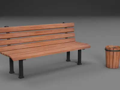 Middle Props Pack Low-poly 3D model