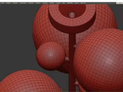  Plafondlamp in smoked glas bullesco Low-poly 3D model
