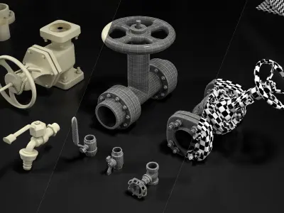 110 Rooftops props Low-poly 3D model