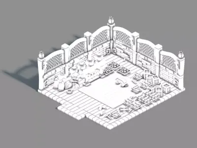 Gang Interior - Warehouse 02 3D model