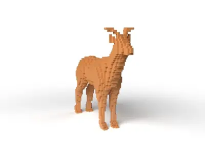 Deer Minecraft Voxel Low-poly 3D model