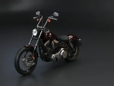  Harley-Davidson Street Bob 2017 Motorcycle 3D Model 