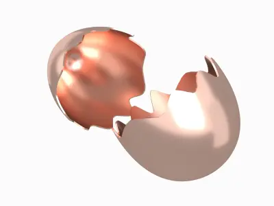 Egg Shell v1 007 Low-poly 3D model