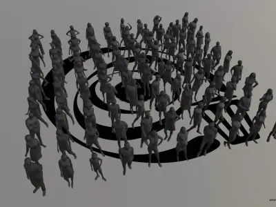 Low Poly People Pack 013 - 100 Pieces R Low-poly 3D model