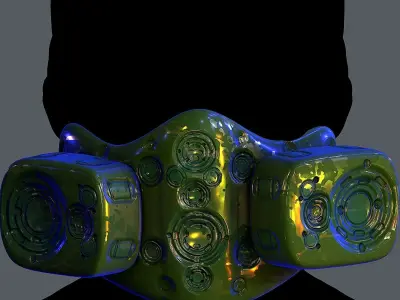 Gas mask helmet 3d model scifi Low-poly Low-poly 3D model Low-poly 3D model 75