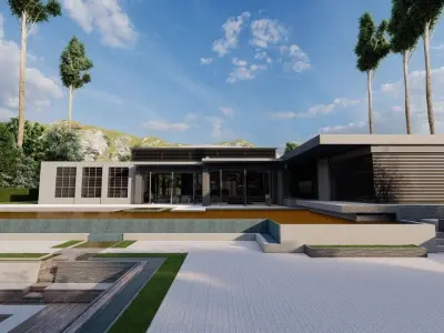 Casa Scene-villa-modern house 3D model 73