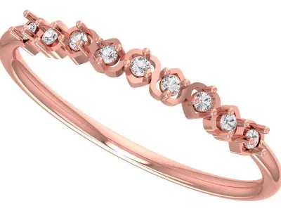 Solitaire Women Light Weight Band Ring 3D print model 19