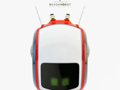 Cute rolling bot toy VII 3D model