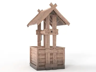 Old Wooden Well Low-poly 3D model